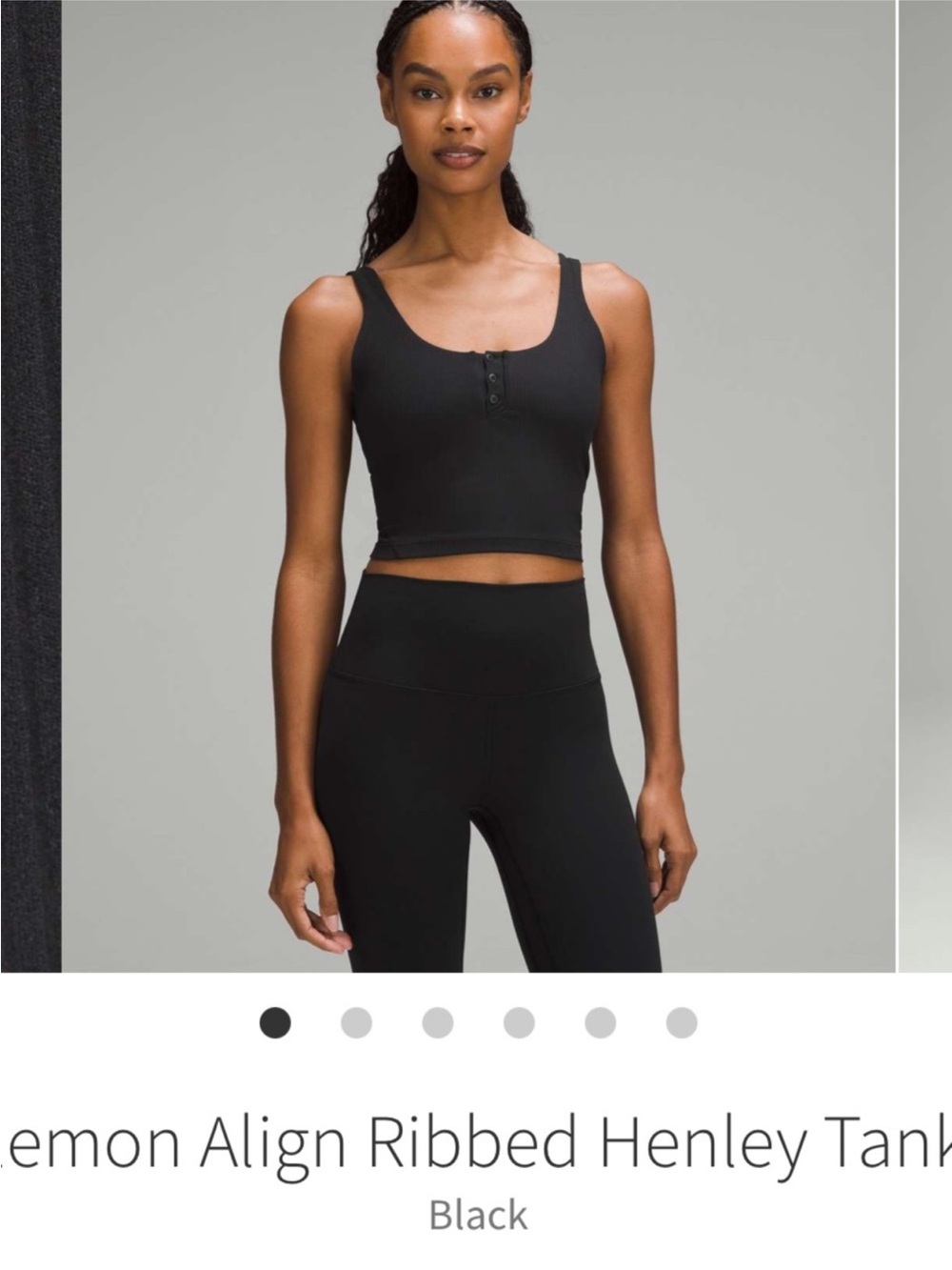 NWT Lululemon Align Ribbed Henley Tank Top Black Sz 6